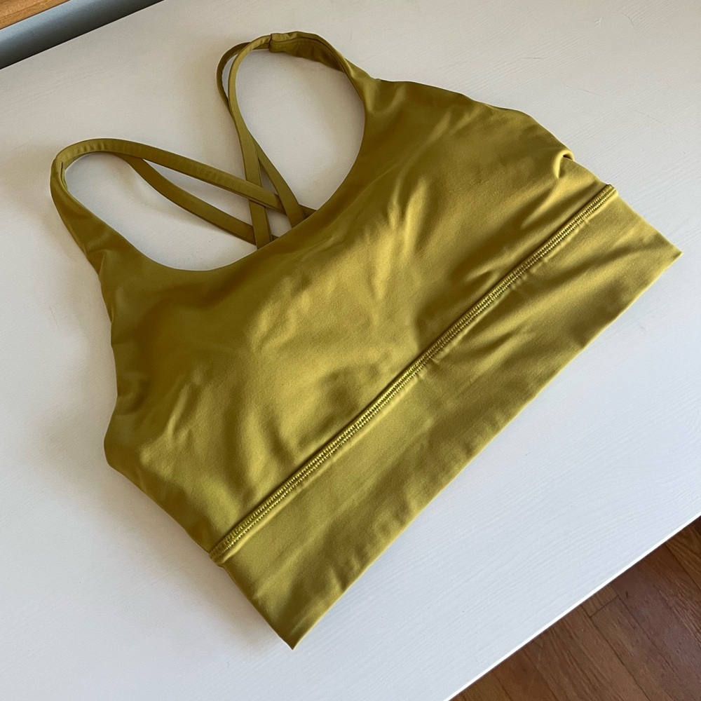 lululemon Energy Longline Bra *Medium Support B–D Cups • Size 8 • Auric Gold
